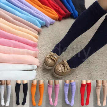 1 Чифт Прекрасни куклено чорапи Blyth ярки цветове до коляното за кукли Barbies, Pullip, Licca, Azone, Momoko, Аксесоари за дрехи