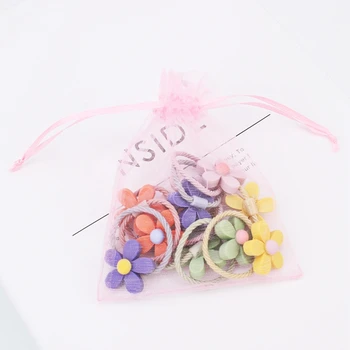 10 бр/пакет, дъвка за коса с анимационни цвете, вратовръзки за коса със Заек, въже, дъвка за момичета, Плодове, лък, мини-гумени ленти за коса, притежател на cauda equina