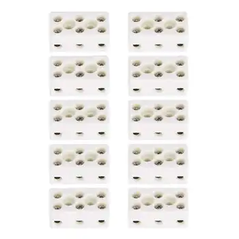 10 броя 3-лентови керамични клеммные подложки 24A за декориране на дома и Конектори за електрически съоръжения