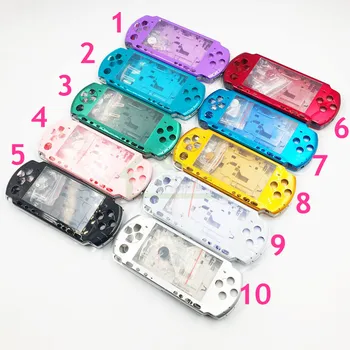 10 Цвята за PSP3000 PSP 3000 корпус-обвивка, предна панел, старата версия, подмяна на конзола за игри с пълно покриване на корпуса калъф с бутони