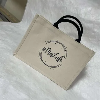 100 бр. висококачествена и здрава подобрената потребителска чанта с логото, водоустойчив ламиниран памучен холщовая Подарък рекламна чанта за пазаруване