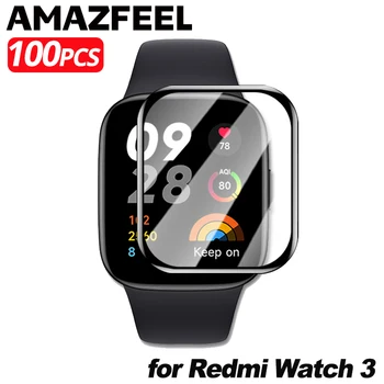 100 бр. на филма, за Redmi Watch 3, защитно 3D извити филм за Xiaomi Redmi Watch3, защитни аксесоари