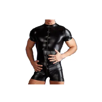 100% Латекс от каучук дъвки, мъжки спортен костюм с къс ръкав и къси панталонки XXS-XXL
