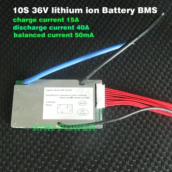 10S 36V 40A 500-1200 W, литиево-йонна батерия BMS с функция за баланс и датчик за температура, на различни пристанища на зареждане и разреждане
