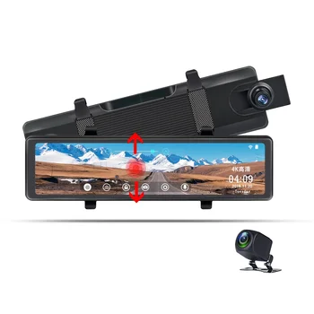 12 инчов ips HD, 4k wifi автомобили slr камера за обратно виждане HD нощно виждане автомобилен видеорекордер с двоен обектив с GPS авто черна кутия dash cam