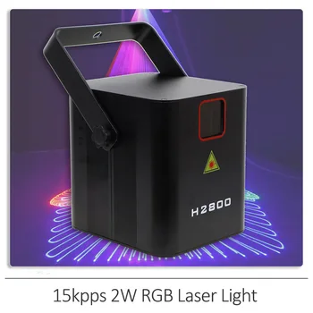15kpps 2W RGB Дискотека на DJ Лазерен Лъч Светлинна Проектор DMX Дистанционно Стробоскоп С Лек Ефект на Коледно Парти Празнични Светлини за Хелоуин