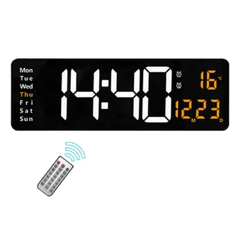 16-Инчови led дигитални стенни часовници-часовник/Температура/Дата/ Седмица/Таймер с дистанционно за регулиране на къщата/на салона/офис CNIM Hot