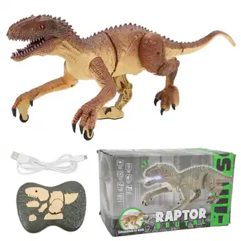 2,4 G Радиоуправляемая ходячая играчка-динозавър, имитирующая играчка-динозавър с дистанционно управление, със светъл звук, радиоуправляеми велоцираптор, играчка-динозавър за деца