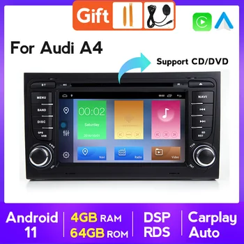 2 DIN Android 11 Carplay Auto 4GLTE Авто Радио Стерео За Audi A4 B6 B7 S4 RS4 SEAT Exeo Мултимедия и GPS навигационни системи, Аудио 1024*600