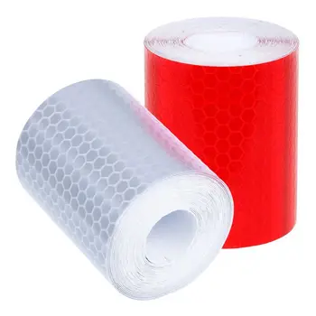 2 броя самозалепващи се ленти с размери 50 mm х 3 метра Предупредителен лентата, Отразяваща лента Защитна standalone, маркировъчна лента от Бели и червени цветя