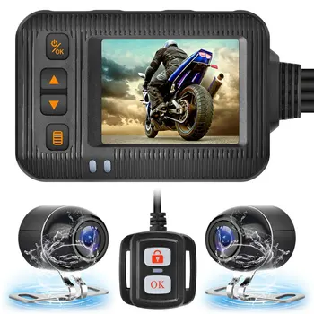 2-Инчов мотоциклетът камера 1080P DVR, двойна камера, видео рекордер, dvr за шофиране, 120-градусов обектив, водоустойчив дървар за шофиране със защита от разклащане