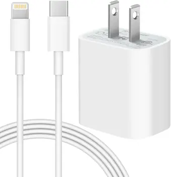 20 W за Бързо монтиране на зарядно устройство, USB C с 6-футовым кабел за бързо зареждане, съвместимо с iPhone 11 12 13 14 Plus Pro Max, Pro/Mini/XR/iPad