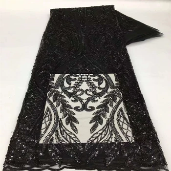 2023 Благородна нигерийская лейси Плат, най-новата африканска луксозен плат с пайети, френски тюл, лейси плат за младоженци, материал XX32358