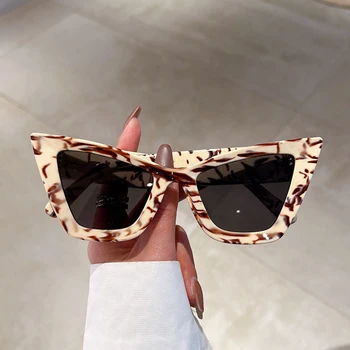 2023, дамски слънчеви очила с леопардовым кошачьим Око, Модни реколта нюанси, луксозни маркови дизайнерски слънчеви очила с Uv400