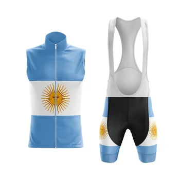 2023 Женски велосипеди набор от Пътен под наем Аржентина велосипеден набор от Годишната дишаща баскетболно риза с къс ръкав, Ветрозащитная майк