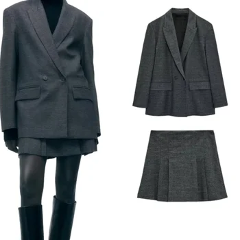 2023, нов стил, изпъстрен луксозни офис дамски блейзери за жени, Елегантни и стилни палта, дамски тънък сако с дълъг ръкав на една пуговице