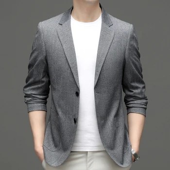2023 Пролет и лято, новият, модерен универсален празничен тенденция, корейската версия, оборудвана мъжки красива бизнес костюм за почивка, просто палто