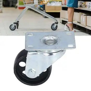 3-Инчов чугунени роликовое гума, въртяща се плоча, двоен лагер, универсална подмяна колела за колички за пазаруване