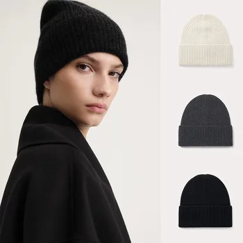 3 Цвята, дамски модни проста топло вязаная шапка, дамски вязаная шапка в рубчик, есен-зима, дамски вълнена шапка, универсална шапка