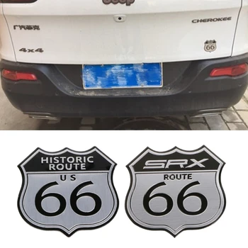 3D Автомобилната Емблемата на Иконата Стикер Термоаппликация Метална Route 66 За Cadillac US SRX Ford