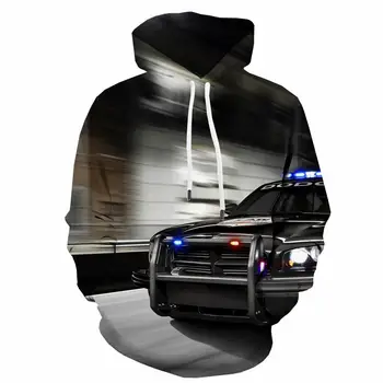 3d Качулки Автомобили hoody мъжки полицейска кола с качулка Ежедневни hoody Harajuku с принтом хип-хоп Hoody с принтом мъжки дрехи Градинска облекло