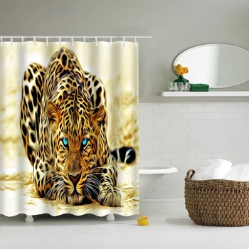 3D печат леопард животни Тигър завеса за душ начало декор плътна завеса водоустойчив полиестер плат тоалетна аксесоари за баня