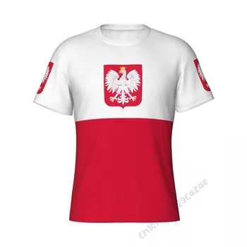 3D тениска с флага на Полша, мъжки Спортни облегающая къса тениска, мъжки фитнес зала, фитнес, Бодибилдинг, Върхове за тренировки, Облекло