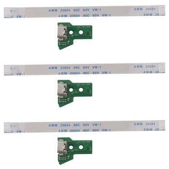 3X контролера на SONY PS4 с USB порт за зареждане, такса конектор JDS-055 5TH V5, 12-пинов кабел