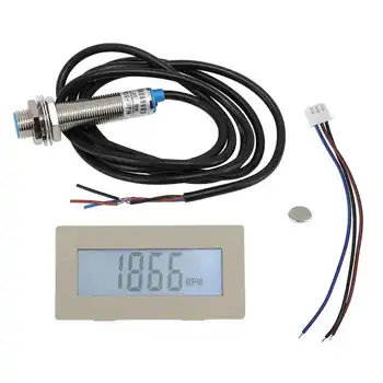 4-Цифрен LCD-тахометър 10-9999 NPN сензор за близост с тел и магнит за измерване на оборотите на двигателя