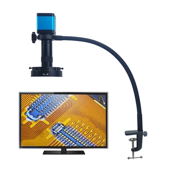 48MP 4K/22MP 1080P HDMI USB Промишлен видео Цифров микроскоп, Камера 130X C монтиране на обектива Поставка за ремонт на Запояване