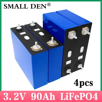 4шт 3,2 V 90Ah LiFePO4 батерии за клетка 12V 24V 48V 3C 900mAh Литиево-железен фосфат автомобилни гуми самостоятелни Слънчеви батерии, вятърни генератори