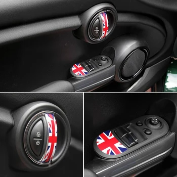 4шт Вътрешна врата копчето Union Jack стикер за декорация на интериора на Mini Cooper F56 3 Врати, Хетчбек Аксесоари За полагане на автомобили