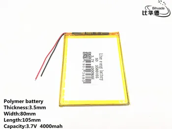 5 бр./лот, 3,7 В, 4000 mah, 3580105 Полимерна литиево-йонна батерия за таблет PC (tablet персонален компютър 7 см, 8 см, 9 инча