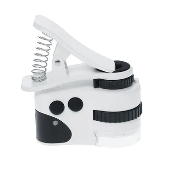 50X15 мм led микроскоп, за мобилен телефон, акумулаторна универсална лупа за мобилен телефон с клипс