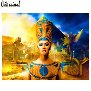 5D Daimond Картина на Клеопатра Диамантена кралица на Египет Пълна кръст бод Диамантена бродерия Мозайка Пирамидата на фараон винтажное изкуство