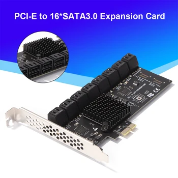 6 Gbit/с SA3112J PCIE Адаптера 16 порта PCI-Express X1 SATA 3,0 Контролер Карти за Разширяване на 6 Gbit/с Висока Скорост За Настолни КОМПЮТРИ