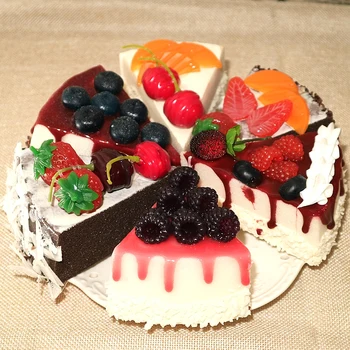 6 бр./компл. симулация модел торта, модел плодова торта, декоративен дисплей, подпори за торта за рожден ден