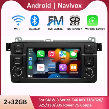7 'E46 Android Радио Мултимедия CarPlay GPS Навигация на Екрана на БТ За Bmw Серия 3 M3 318/320/325/330/335 Rover 75 Купе Автомобил