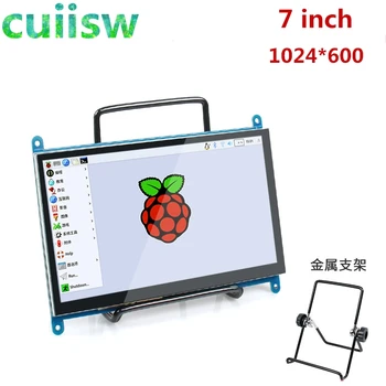 7 инча Raspberry Pi 3 Модел B + LCD-дисплей Със сензорен екран LCD, 1024*600 HDMI Монитор TFT + Калъф-стойка за Raspberry Pi 3
