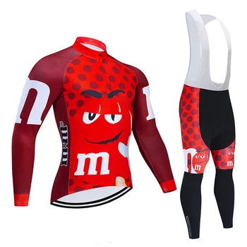 7 цвята Забавно Велосипедна Майк 9D, комплект с нагрудником, униформи МТБ, есенна велосипедна дрехи, дишаща велосипедна дрехи, мъжки дълга велосипедна облекло