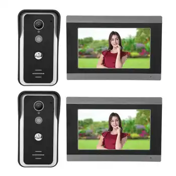 7‑инчов кабелна видео домофон TFT LCD екрана за приложения 2-Лентов аудио звънец AC100-240V