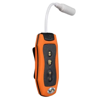 8 GB MP3-плейър за гмуркане под вода, гмуркане, СПА + FM-радио, водоустойчиви слушалки оранжев цвят