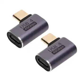 90-Градусов USB адаптер C 7680x4320 Type C с директен ъглов конектор 40 gbps за пренос на данни
