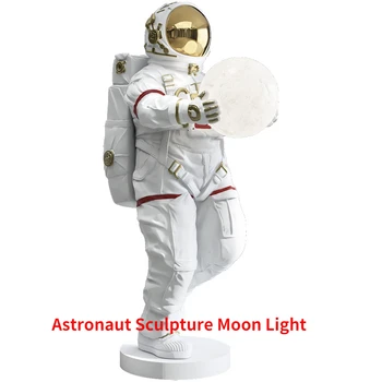 90 см Астронавт Голям хол лампиона Аксесоари за дома Скулптура астронавти Преместване на Откриването Подарък Украса на стаята Светлини
