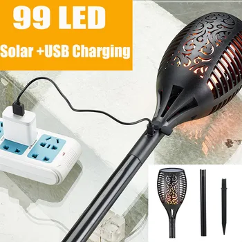 99 led соларни фенери с проблясващи USB батерия, градински декор, лампа за тревата, IP65, Водонепроницаемое външно осветление пейзаж