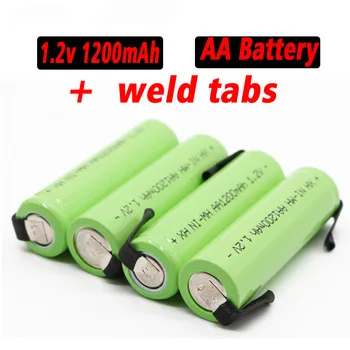AA батерия 1,2 На 1200 mah AA NiMH Батерия с запояване за електрически самобръсначки 