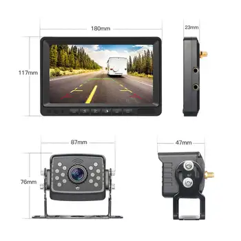 AHD Безжична система за обратно виждане и писане на автомобила. 4-канален авто цифров видео рекордер 