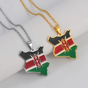 Anniyo Карта на Кения, Окачване с Флага, Колиета, Бижута, кения украса, Карта на Кения #322201