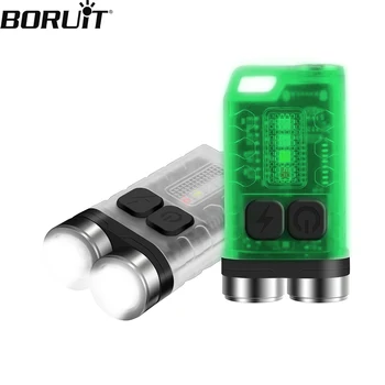 BORUiT V3 led ключодържател Преносим фенер Работен лампа Type-C, Акумулаторна батерия и мини фенерче с магнит UV Джобен фенер за къмпинг
