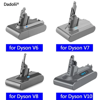 Dadolii за Дайсън V6, V7 на V8, V10 серията SV12 DC62 SV11 SV10 Ръчната прахосмукачка е Дубликат батерия Замяна батерия за Дайсън